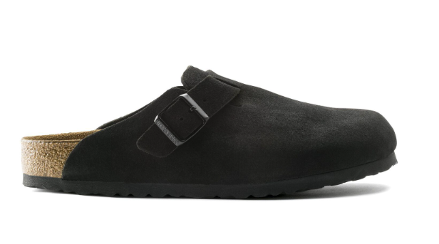 Birkenstock Boston "Black Suede"